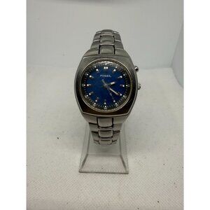 Fossil Mens Stainless Steel Analog/ digital Watch With Blue Dial